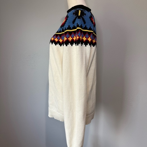 Chaps Black and Blue Floral Sweater - Picture 4 of 5